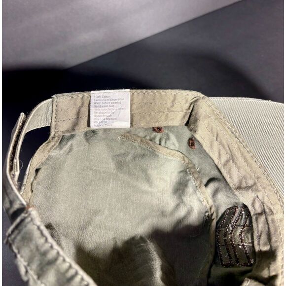 Olive Green Military‑Style Cotton Cadet Cap Adjustable One Size - Picture 5 of 5